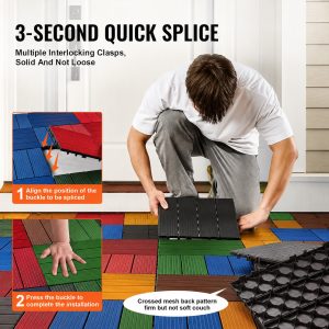 6pcs Heavy Duty Interlocking Floor Tiles 12x12" (FT-6P12)