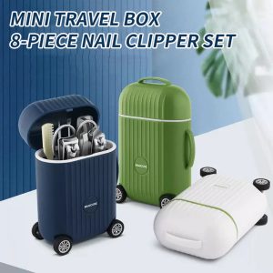 Creative 8-piece mini luggage nail clipper set